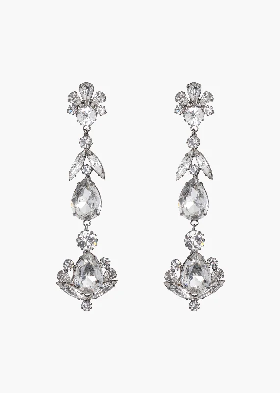 Ladies sparkling aquamarine earrings -Bronwyn Earrings -- Gunmetal