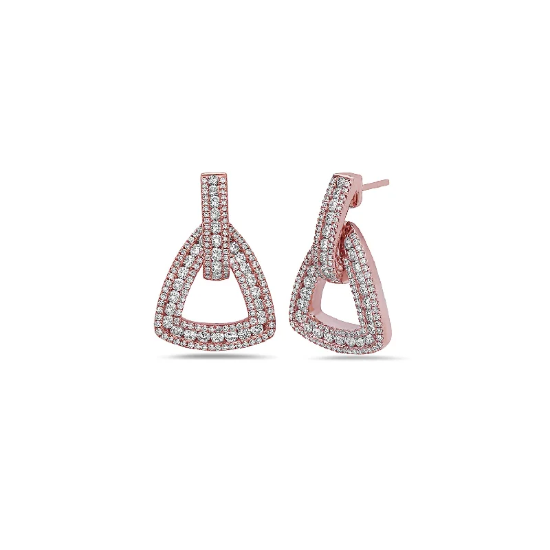 Bold statement chandelier earrings for women -Krypell Collection Diamond U Earring