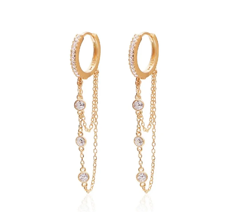 Modern rose gold chandelier earrings for women -Kaia Earring