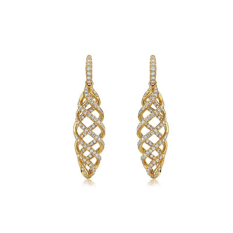 Modern gold tassel earrings for ladies -Gold Tornado Drop Earring