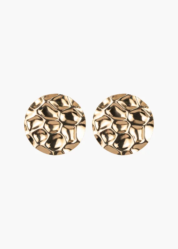 Vintage crystal stud earrings for women -Azra Earrings -- Gold