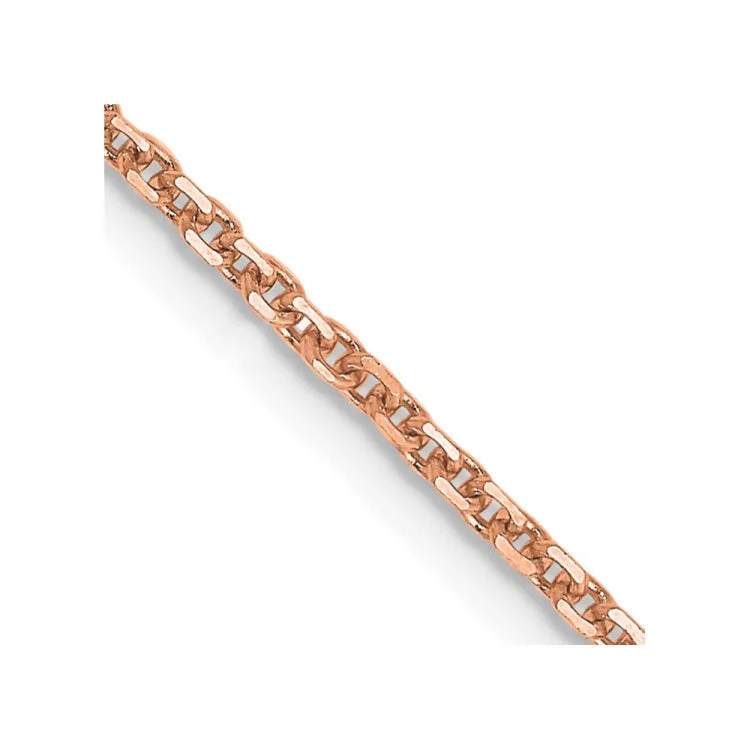 Simple silver beaded bracelets for ladies -14K Rose Gold 20 inch 1.4mm Diamond-cut Cable with Lobster Clasp Chain