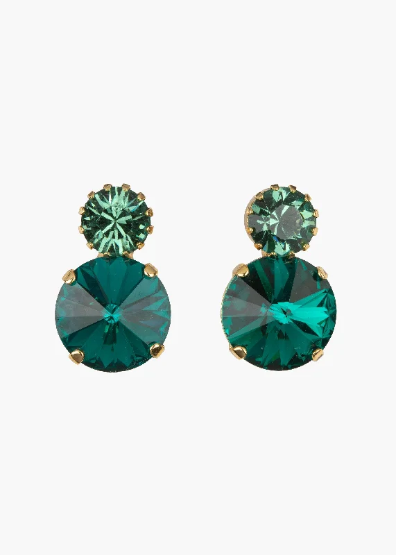 Ladies bold rose gold earrings -Myrla Earrings -- Emerald