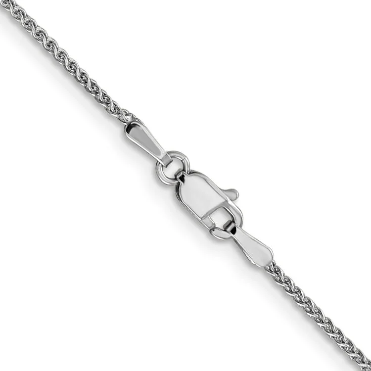 Ladies delicate emerald bracelets -14K White Gold 18 inch 1.25mm Diamond-cut Spiga with Lobster Clasp Chain