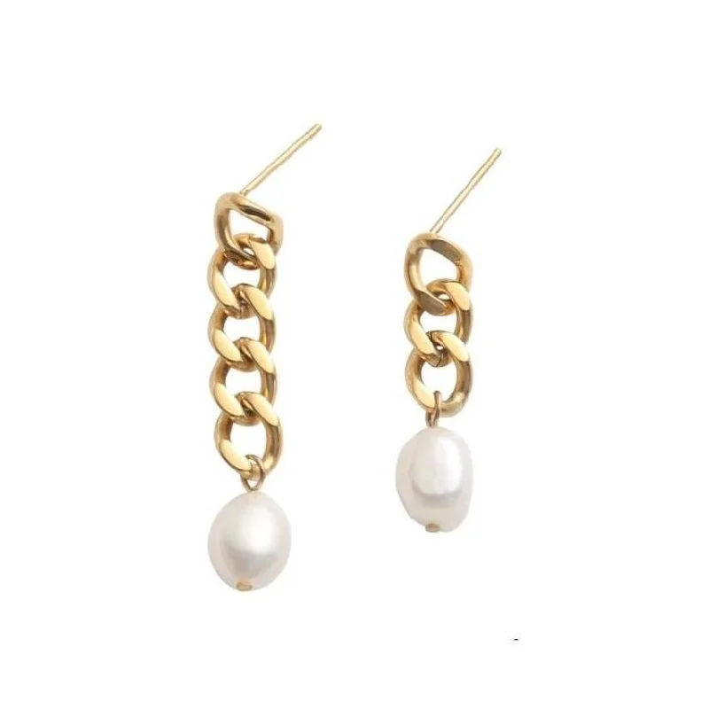 Ladies sparkling onyx earrings -Tucker Pearl Drops