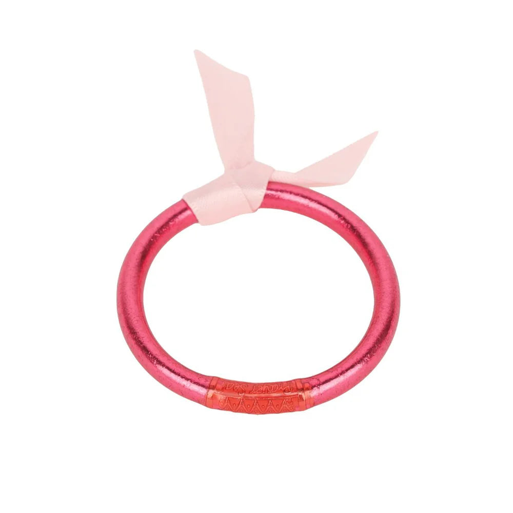 Classic silver bangle bracelets for ladies -BudhaGirl BDG Pink All Season Bangle™ (ASB™) For Babies