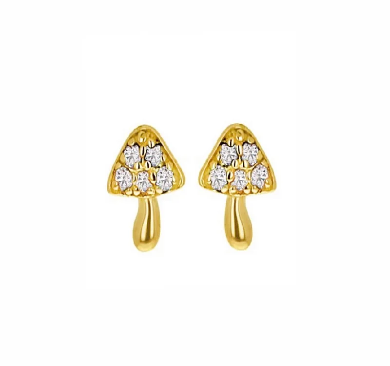 Ladies elegant citrine earrings -Shroom Studs