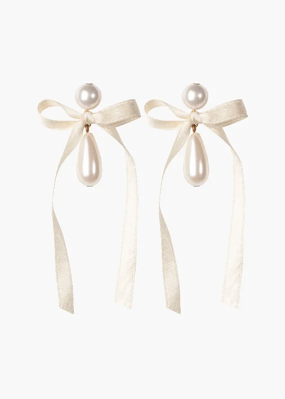 Modern rose gold chandelier earrings for women -Sylvie Earrings -- Cream