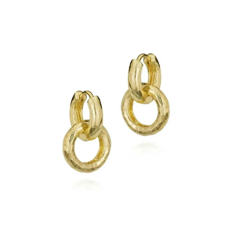 Modern rose gold chandelier earrings for women -18K Yellow Gold Vermeil Round Dangle Earrings