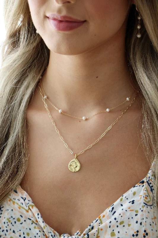 Ladies turquoise necklaces -oceana necklace { gold }