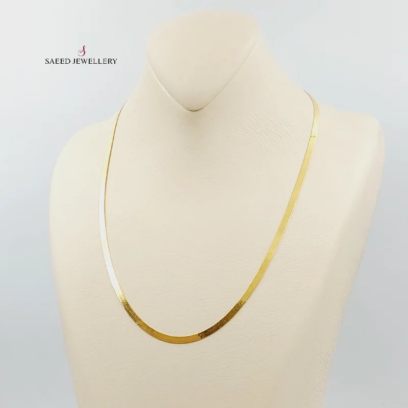 Minimalist silver chain necklaces for women -(3.5mm) Flat Necklace Chain