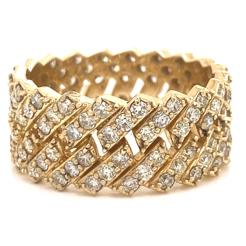 Ladies playful heart engagement rings -Cuban Link 14k Diamond Mens Ring