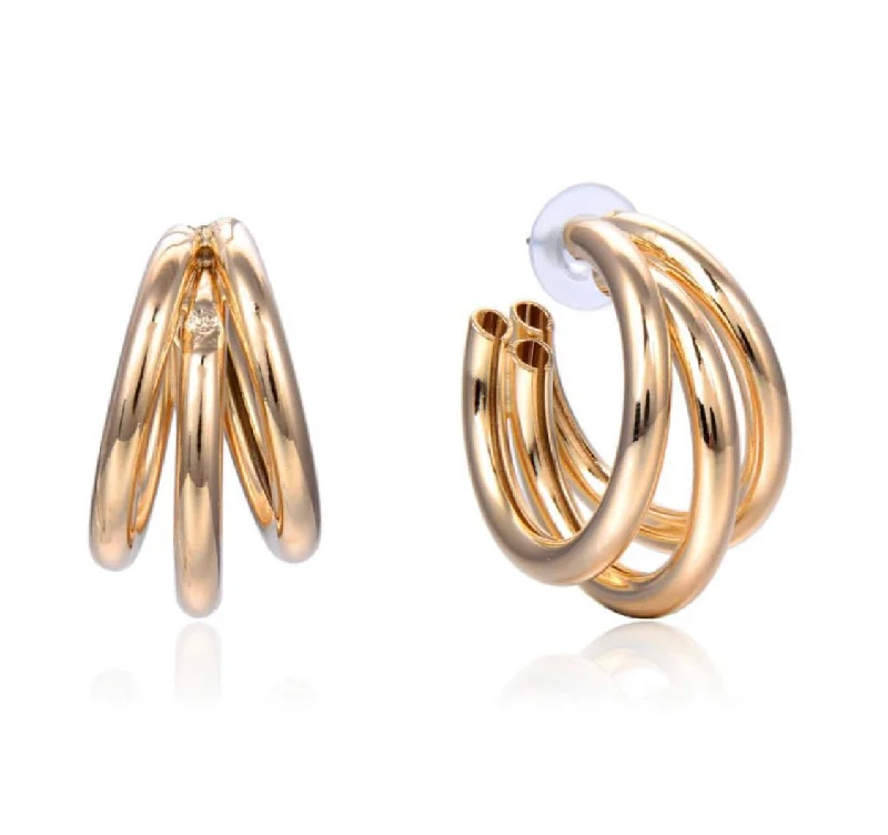 Vintage gold stud earrings for women -Vicky Hoop Earring