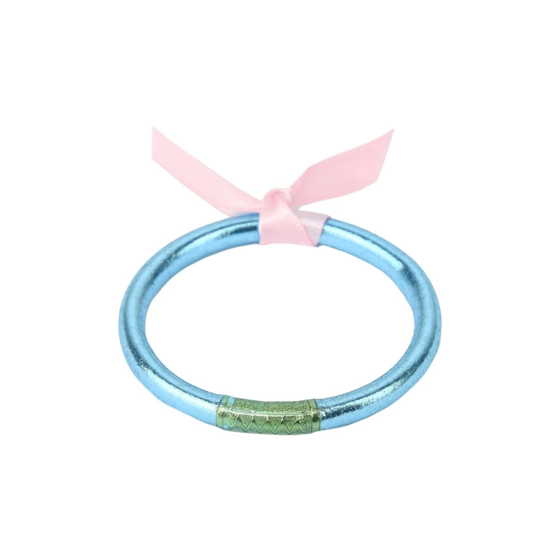 Ladies minimalist pearl cuff bracelets -BuDhaGirl Azure Babies All Season Bangle™ (ASB™)