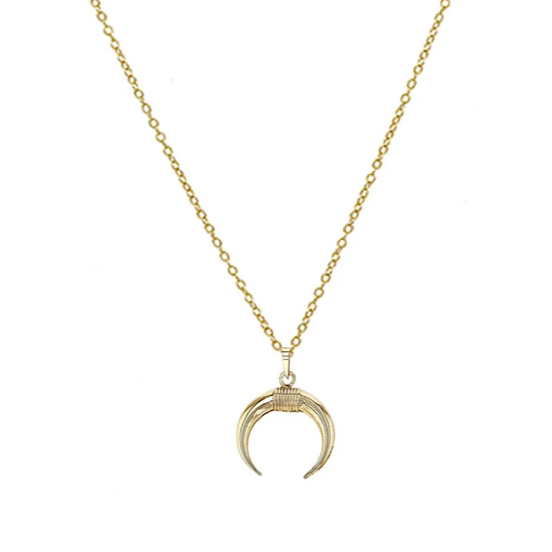 Minimalist pendant necklaces for ladies -14K Crescent Necklace