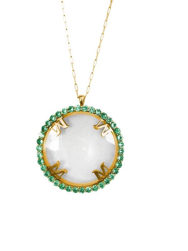 Ladies emerald necklaces -Magnifique Necklace Yellow Gold with Emerald