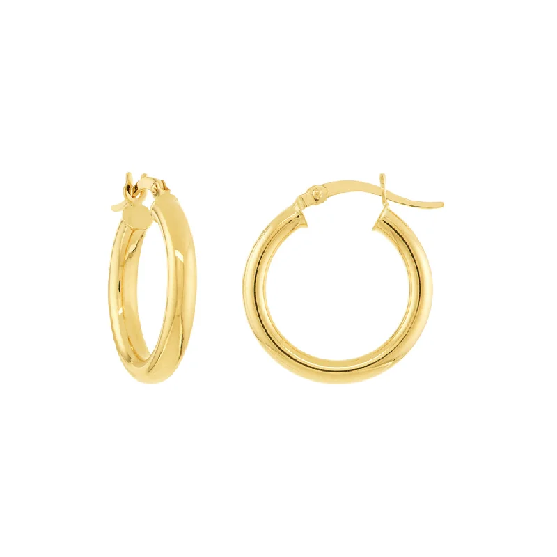 Ladies minimalist rose gold earrings -10K Yellow Gold 20mm Hoop Earrings