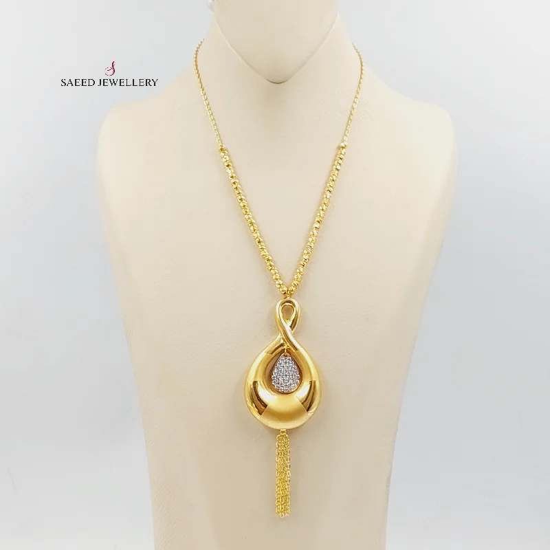 Ladies infinity necklaces -Zircon Studded Deluxe Necklace