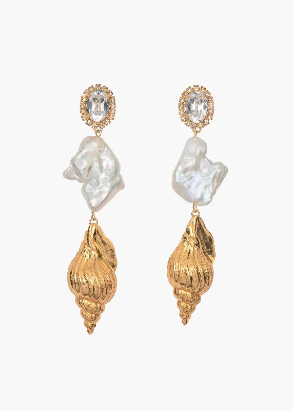 Ladies playful heart earrings -Adella Earrings -- Gold