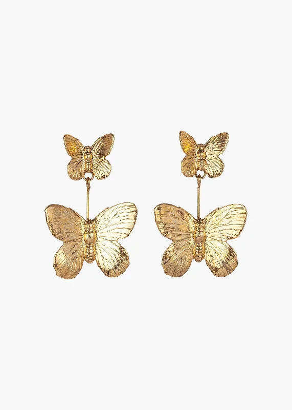 Simple gold drop earrings for women -Ella Earrings -- Gold