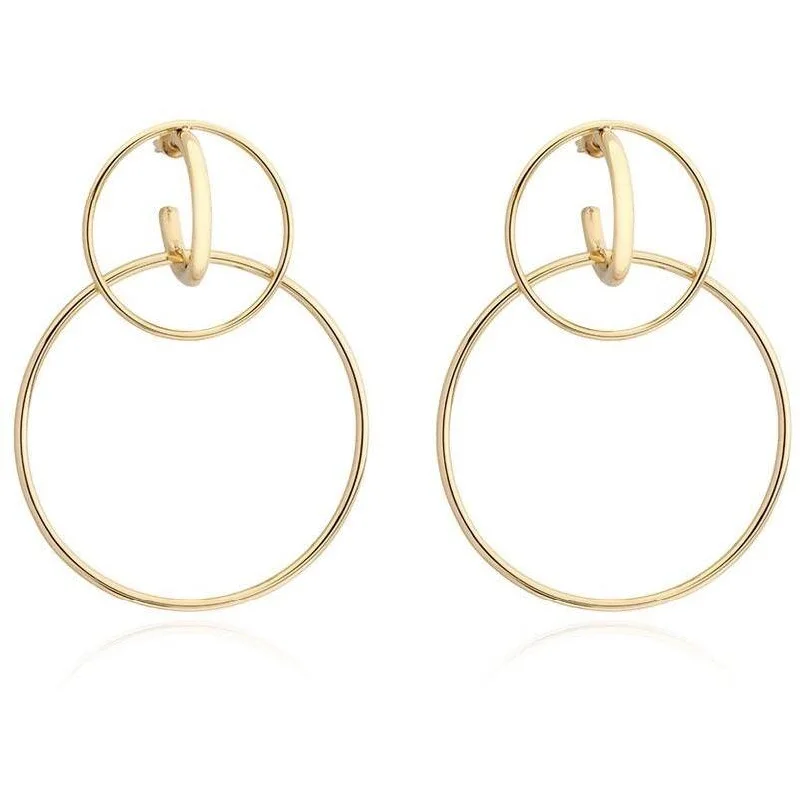 Boho-inspired gemstone earrings for women -Kara Double Hoop