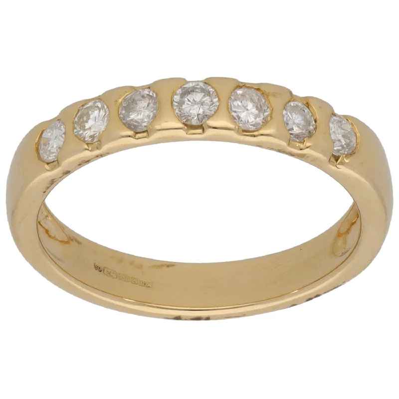 Vintage pearl three-stone engagement rings -18ct Gold 0.50ct Diamond Half Eternity Ring Size O