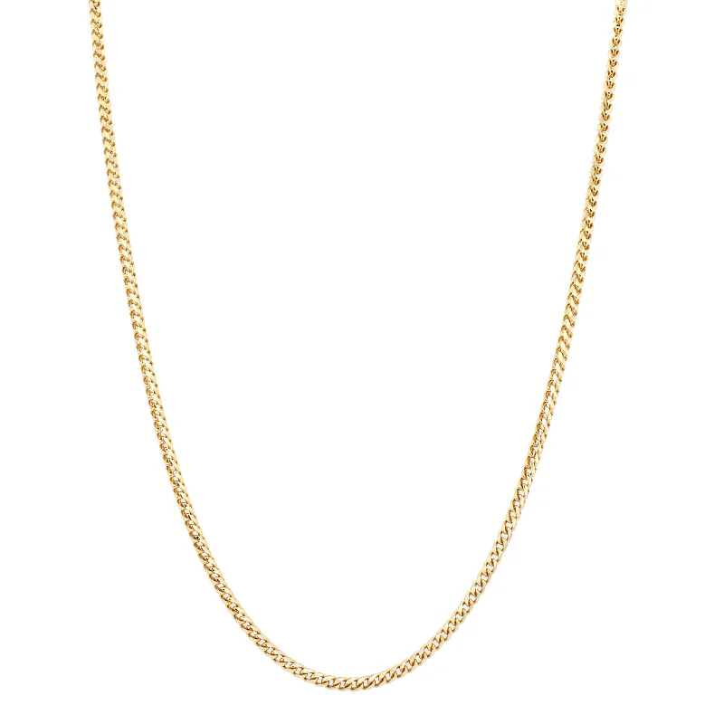 Ladies bold statement necklaces -Modern Men's Solid 18k Yellow Gold 2.07mm Wheat Link Chain 20" Necklace 15.1g