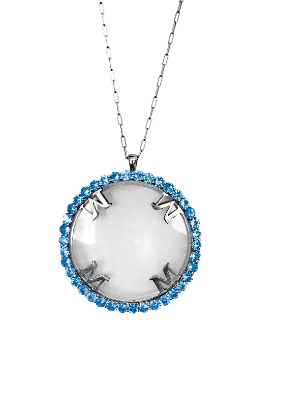 Simple rose gold necklaces for ladies -Magnifique Necklace Silver with Blue Sapphire