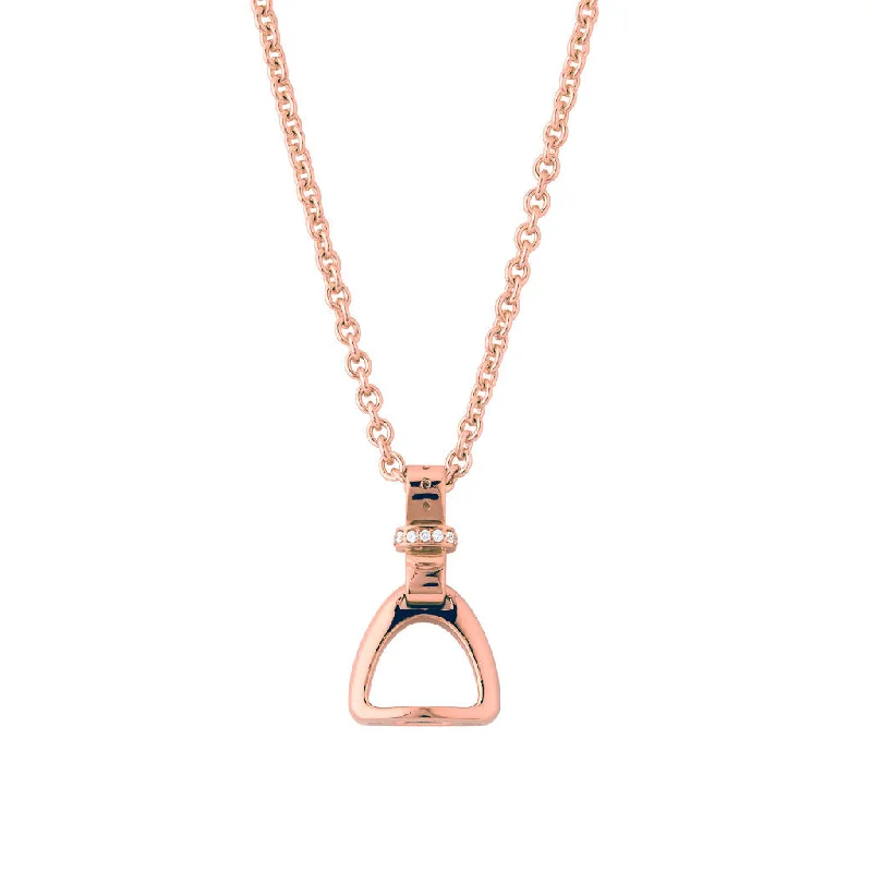 Elegant silver pendant necklaces for women -Fiontini 18K Rosegold Pendant w. 7 Diamonds