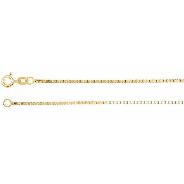 Simple gold chain bracelets for ladies -14K Yellow 1.3 mm Diamond-Cut Box 7" Chain