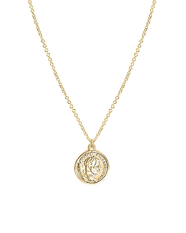 Ladies vintage gold necklaces -Coin Necklace