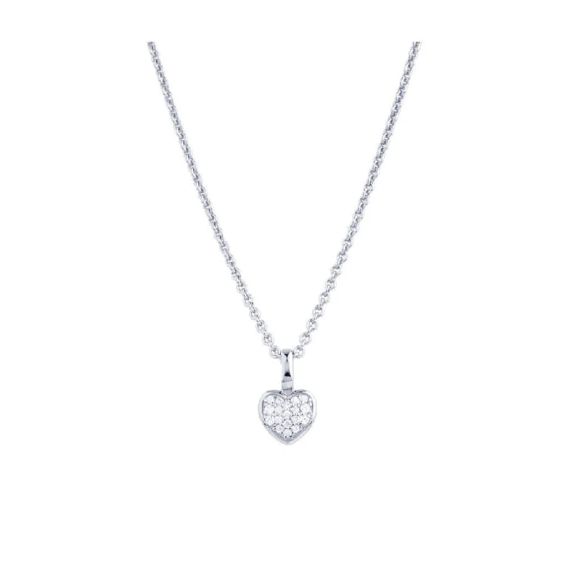 Classic pearl pendant necklaces for ladies -Prima Donna 18K Whitegold Pendant w. 18 Diamonds