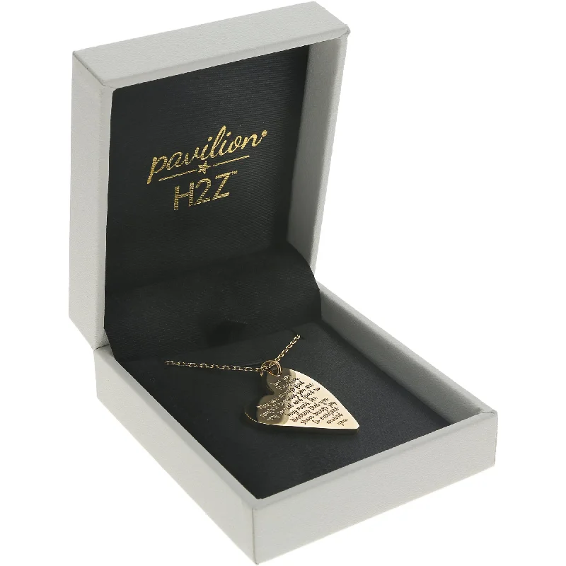 Minimalist pendant necklaces for ladies -Daughter 18.5" Gold Plated Engraved Necklace