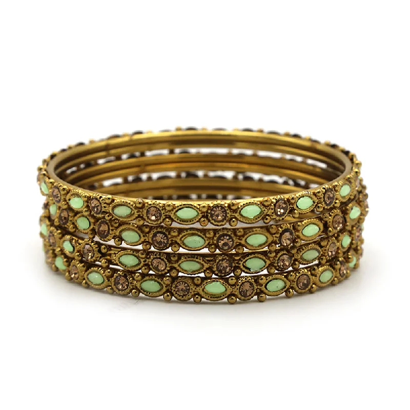 Ladies emerald tennis bracelets -Gold Bangles Designs For Women's - Sea Green