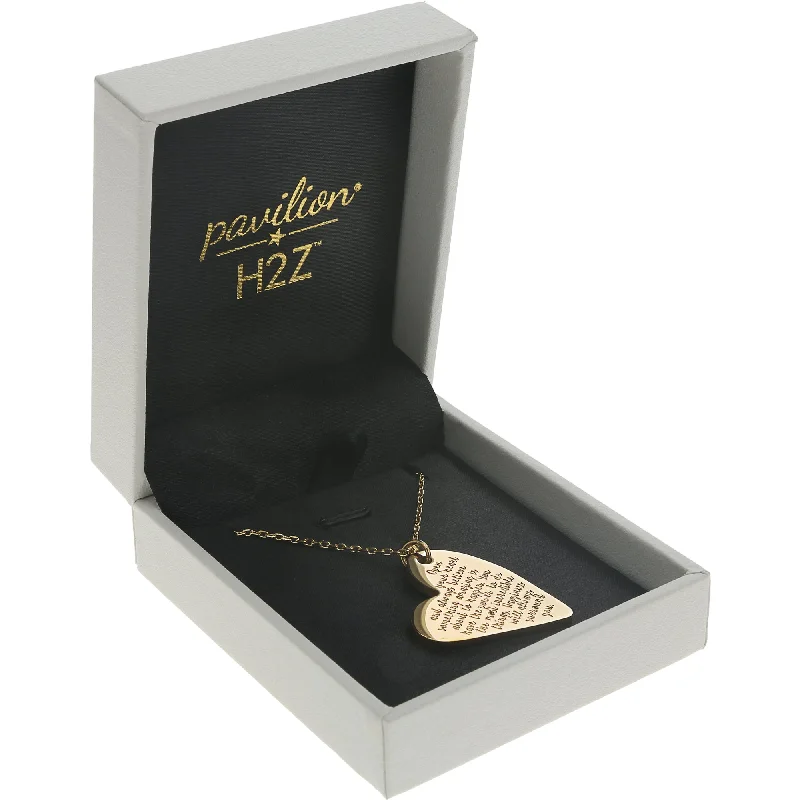 Delicate heart necklaces for ladies -Believe 18.5" Gold Plated Engraved Necklace