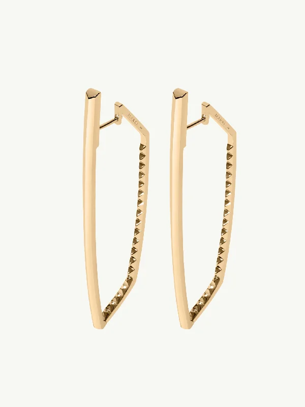 Ladies bold diamond hoop earrings -Lilith Studded Earrings In 18K Yellow Gold