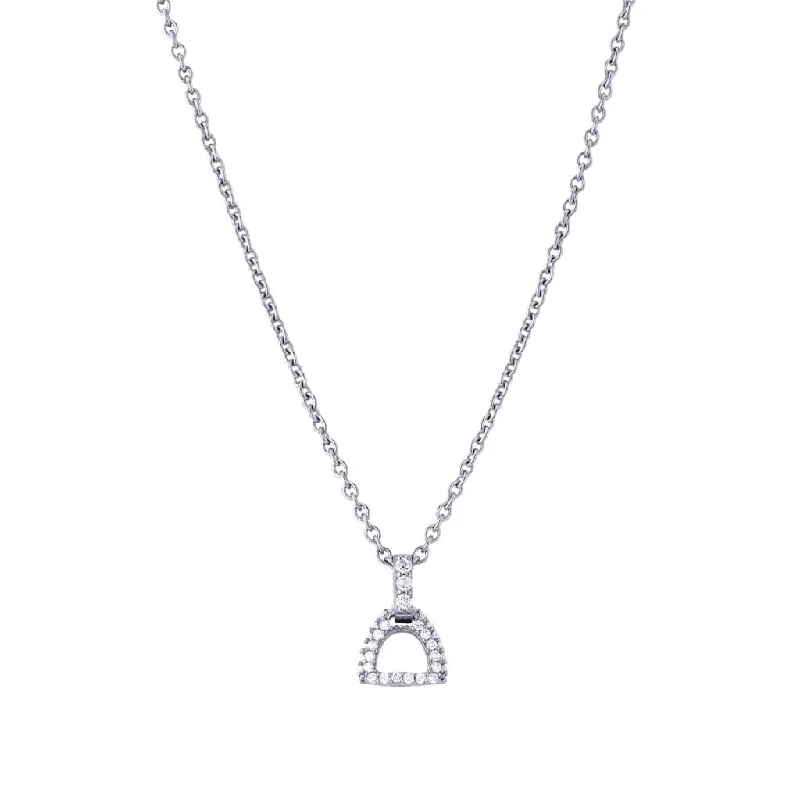 Ladies elegant drop necklaces -Fiontini 18K Whitegold Pendant w. 36 Diamonds