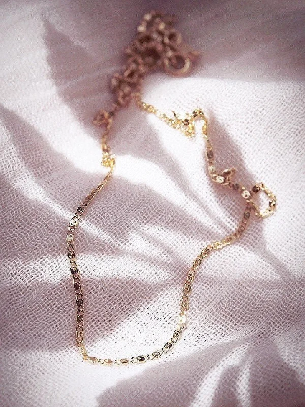 Ladies sapphire necklaces -Gold Filled Snail Chain Necklace