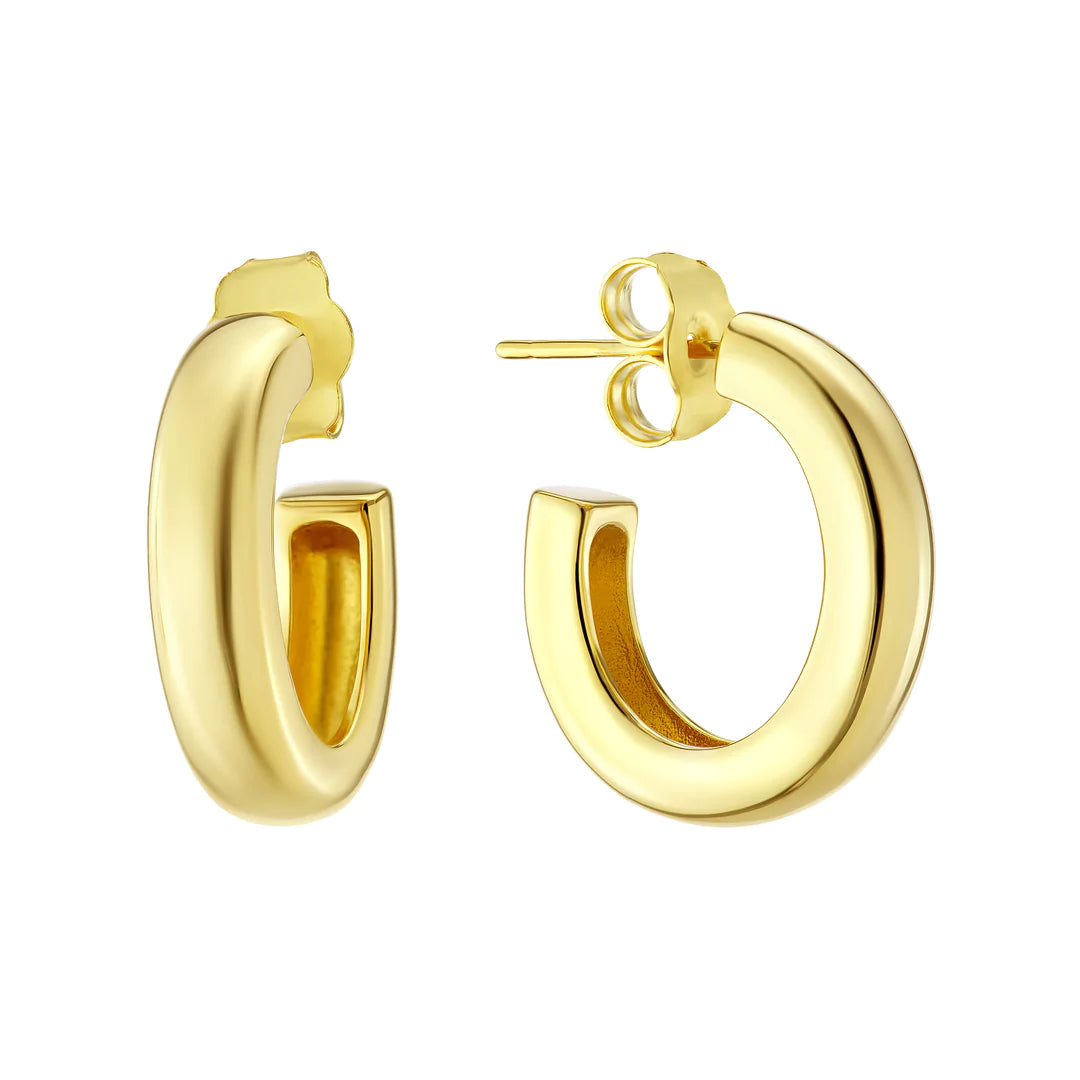 Trendy gold hoop earrings for women -Thick Oval Hoop