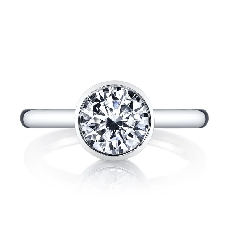 Elegant diamond band ring for women -Bezel Set Ring Setting