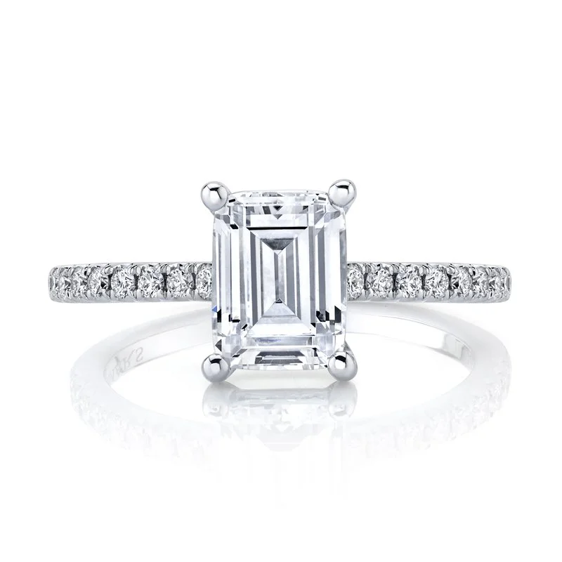 Ladies sapphire ring -Solitaire Ring Setting with Diamond Band