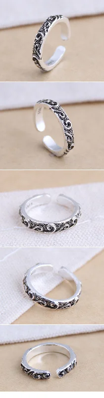 Minimalist silver ring for women -Fashion Vintage Open Ring Yiwu Gooddiy Wholesale