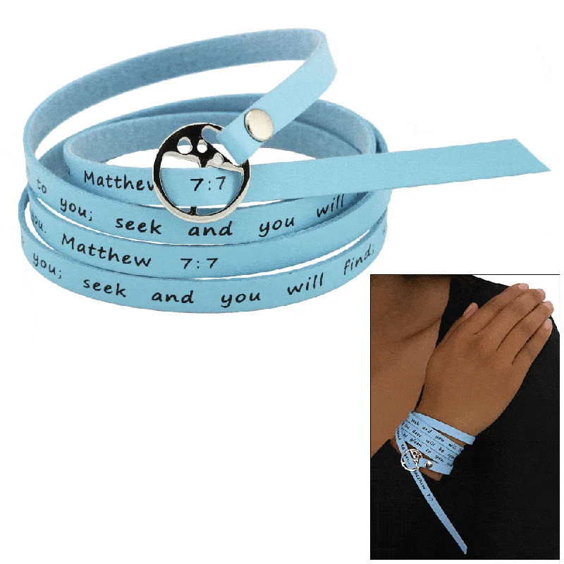 Classic pearl tennis bracelets for women -Ask & It Will Be Given Matthew 7:7 Wrap Bracelet