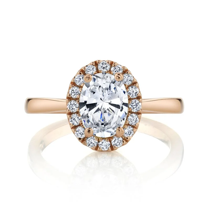 Elegant cushion ring for women -Solitaire Ring Setting With Diamond Halo