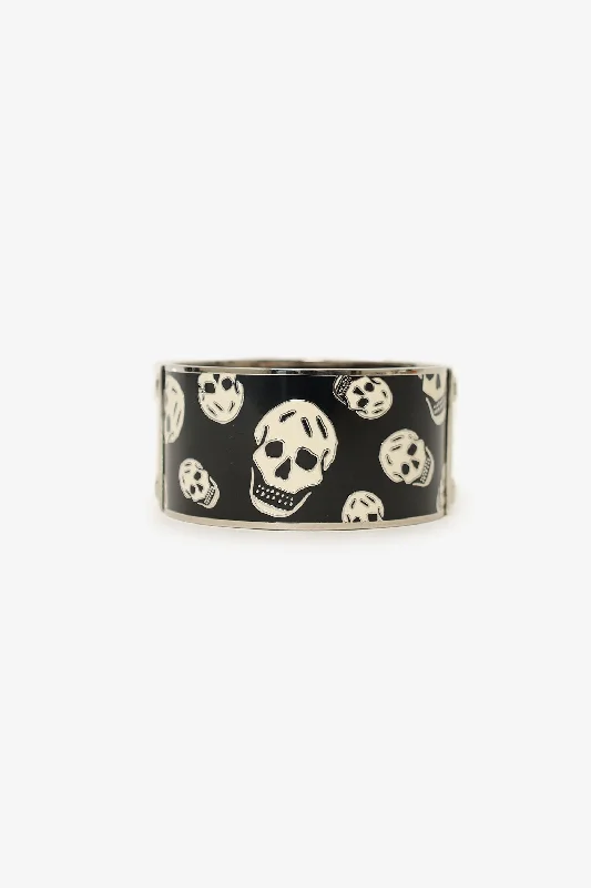 Ladies vintage sapphire bracelets -Alexander McQueen Black/Silver Scull Bangle