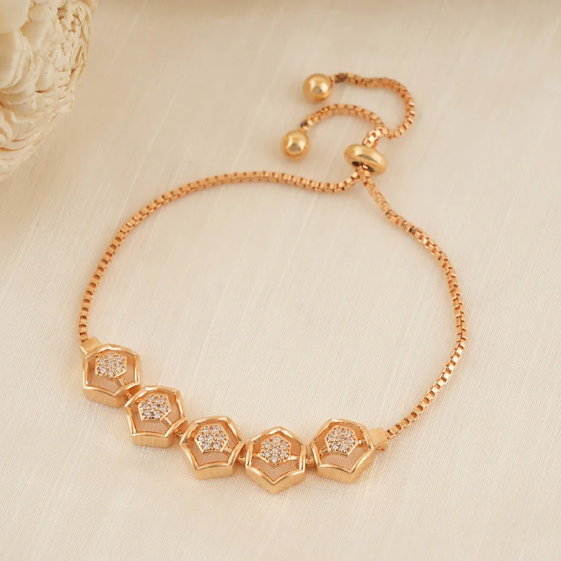 Ladies vintage-inspired bangle bracelets -Cute gold  CZ diamond openable bracelet