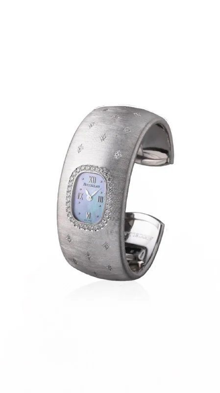 Boho-inspired gemstone bracelets for women -Buccellati Cleopatra White Gold Watch Bangle