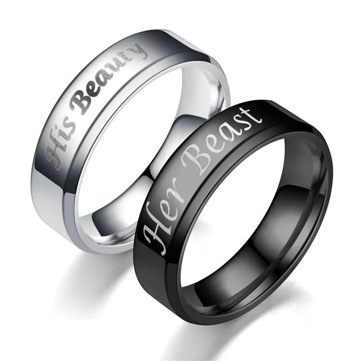 Ladies elegant halo ring -Couple Crown  Hot New Bevel Stainless Steel Rings Tp190418118109