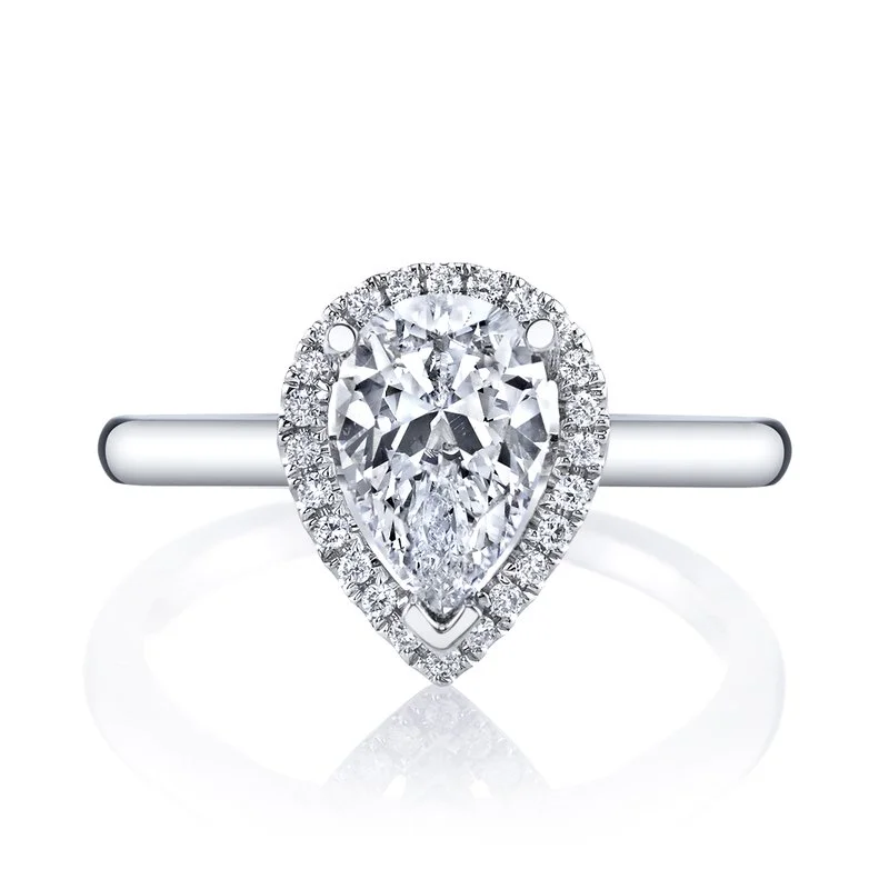 Ladies bold diamond ring -Solitaire Ring Setting With Diamond Halo