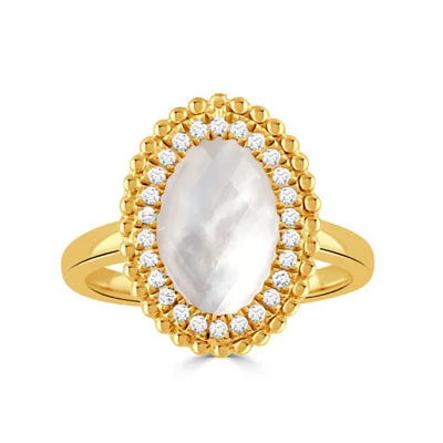 Ladies moonstone ring -Doves by Doron Paloma Justinian Collection Ring